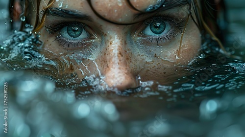 Woman, Wet, Face, Water, Rain, Tears, Soaked, Drenched, Moist, Damp, Splashed, Dewy, Sprayed, Sprinkled, Sodden, Sopping, Moistened, Drizzled, Humid, Washed, Wetted, Misty, Mist, Condensation photo
