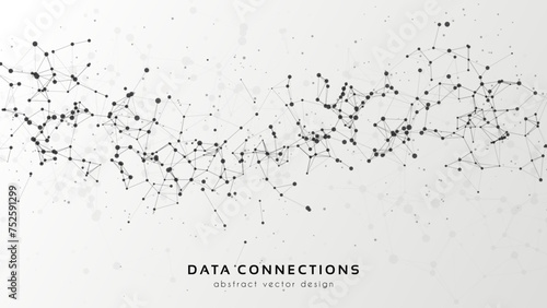 Abstract mesh vector background. Futuristic technology style card. Lines, point, planes in 3d space.