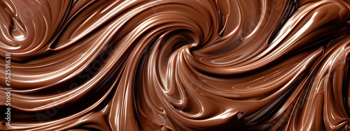 Melted brown chocolate close-up background