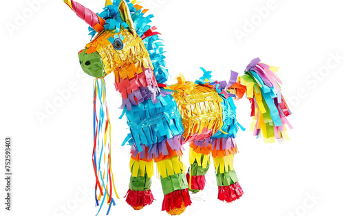 Festive Pinata Brings Treats Galore Isolated on Transparent Background PNG.