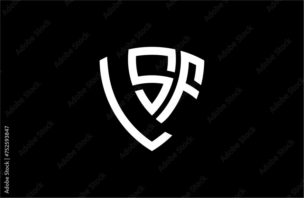 LSF creative letter shield logo design vector icon illustration LSF creative letter shield logo design vector icon illustration