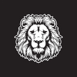 lion art black and white hand drawn illustrations vector
