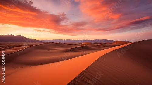 Beautiful panoramic view of the Sahara desert in Morocco, Africa