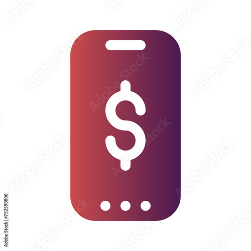 mobile payment flat gradient icon