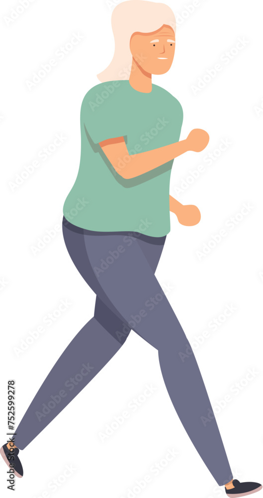 Senior person running icon cartoon vector. Family health care. Couple sport Senior person running icon cartoon vector. Family health care. Couple sport