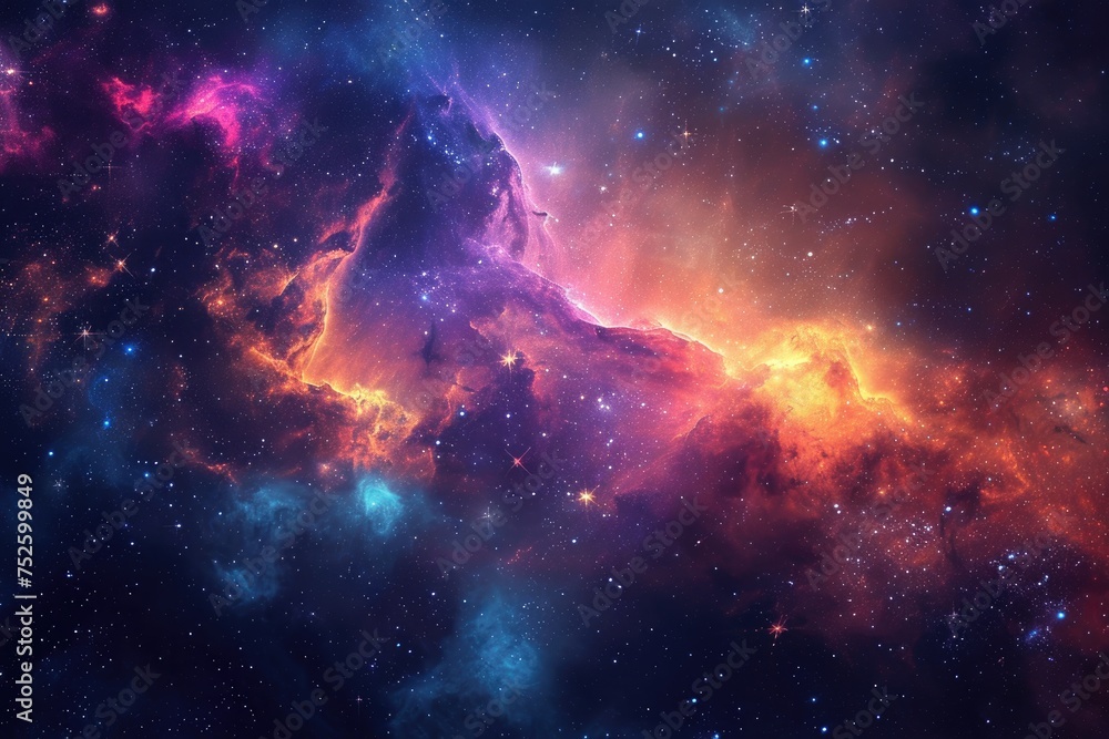 Fototapeta premium Astral fireworks light up the cosmic sky in vibrant hues