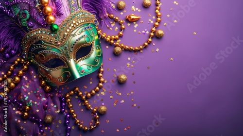 carnival mask on purple background © Сергей Безрученко