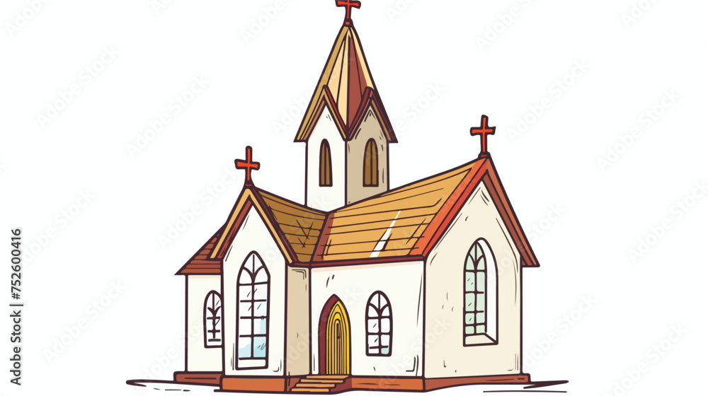 Church vector icon freehand draw cartoon vector 