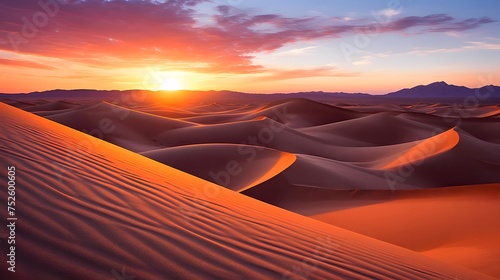 Sand dunes at sunset in Death Valley National Park, California, USA