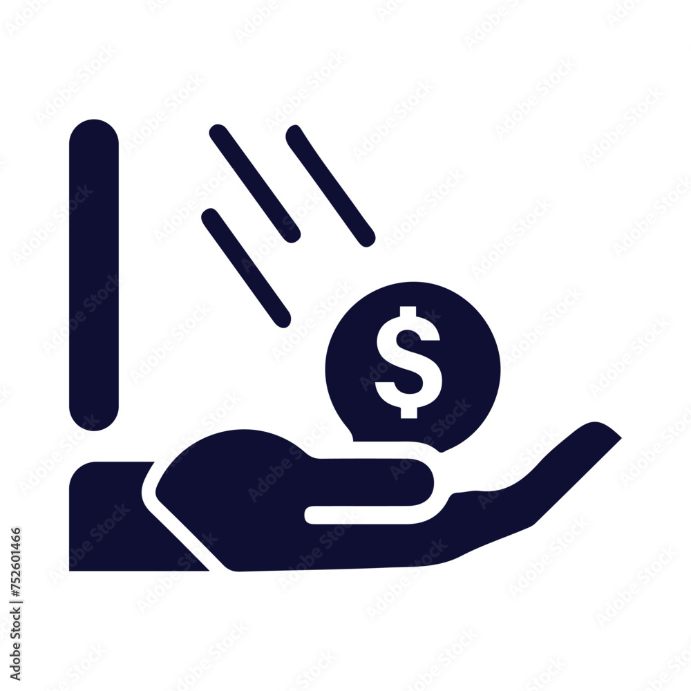 money, cash, coin, hand, money on hand icon money, cash, coin, hand, money on hand icon