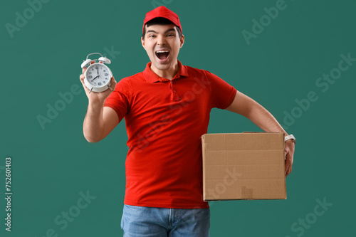 Male courier with alarm clo...