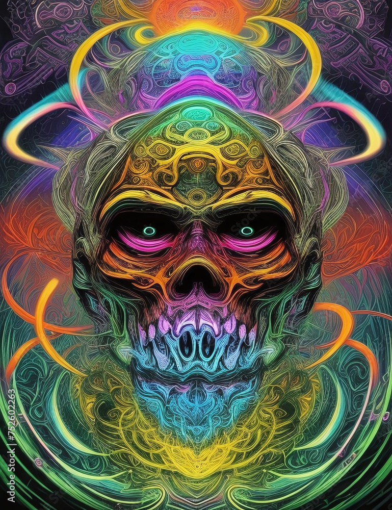 Psychedelic drug experience. Generative AI.