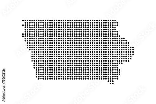 Iowa state map in dots