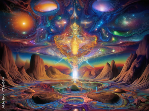 Psychedelic drug experience. Generative AI.