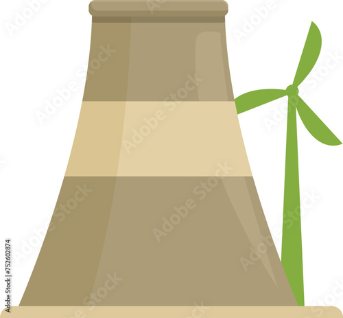 Eco power plant icon cartoon vector. Energy green farm. Processing vegetation