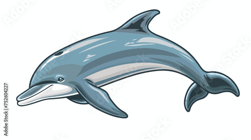 Dolphin graphic icon. Swimming dolphin sign isolated