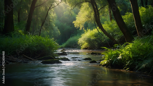 flowing stream in the forest