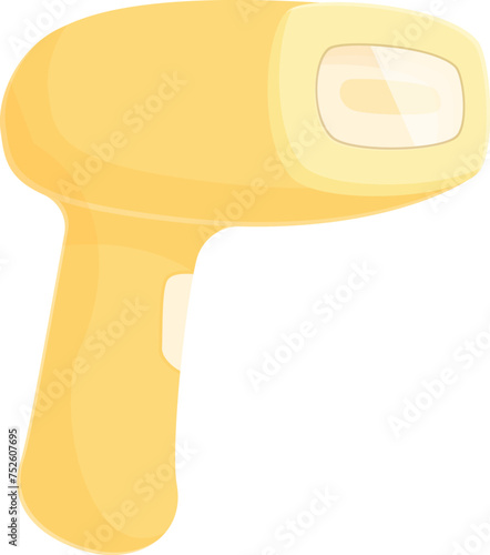 Golden photo epilator icon cartoon vector. Cream tool. Spa beauty salon
