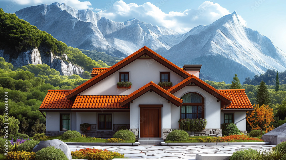 Idyllic Mountain Home in a Serene Landscape