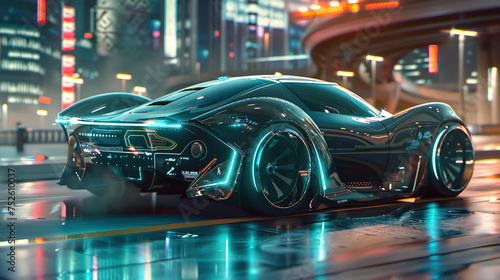 futuristic cyberpunk car