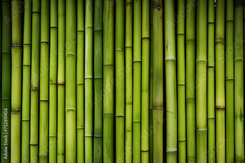 Seamless Pattern of Vertical Green Bamboo Stalks. Nature Background Concept