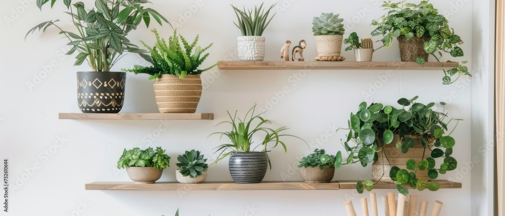 Plants Arranged on Shelves Plants Arranged on Shelves