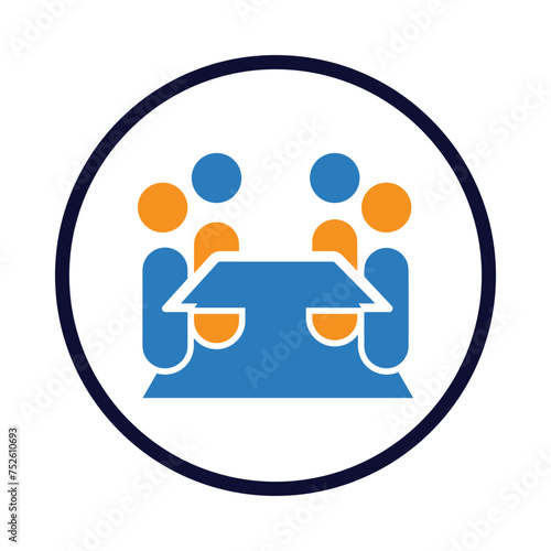 Arrangement, convening, man, people, meeting, round table meeting, business meeting, business round table meeting icon