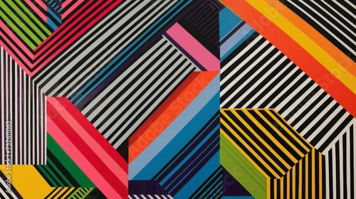 Abstract geometric patterns with vibrant colors and sharp lines