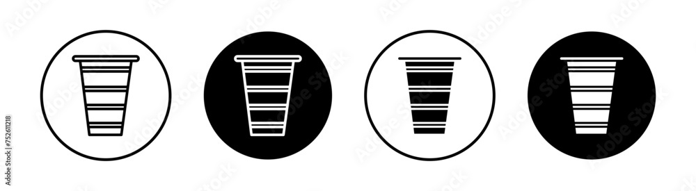 Plastic glass flat line icon set. Plastic glass Thin line illustration vector Plastic glass flat line icon set. Plastic glass Thin line illustration vector