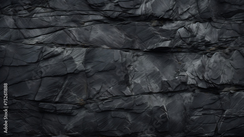 Abstract Dark Grey Textured Rock Formation. Geology and Natural Patterns Concept