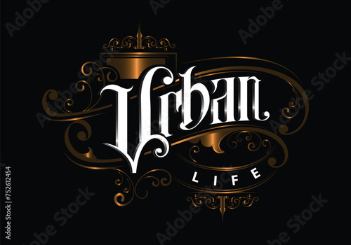 URBAN LIFE lettering custom template design