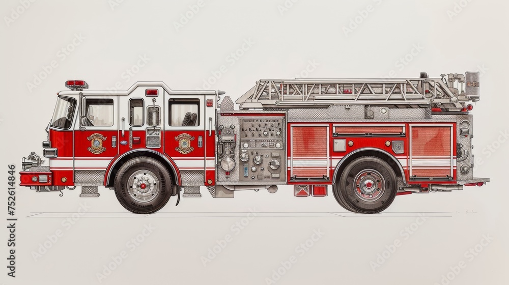 Vector illustration of fire truck