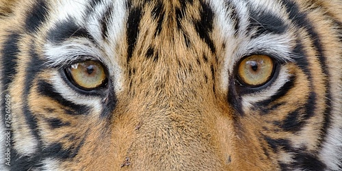 Bengal Tiger (Panthera tigris), close up of the eyes, Ranthambore National Park, Rajasthan, India, Asia photo