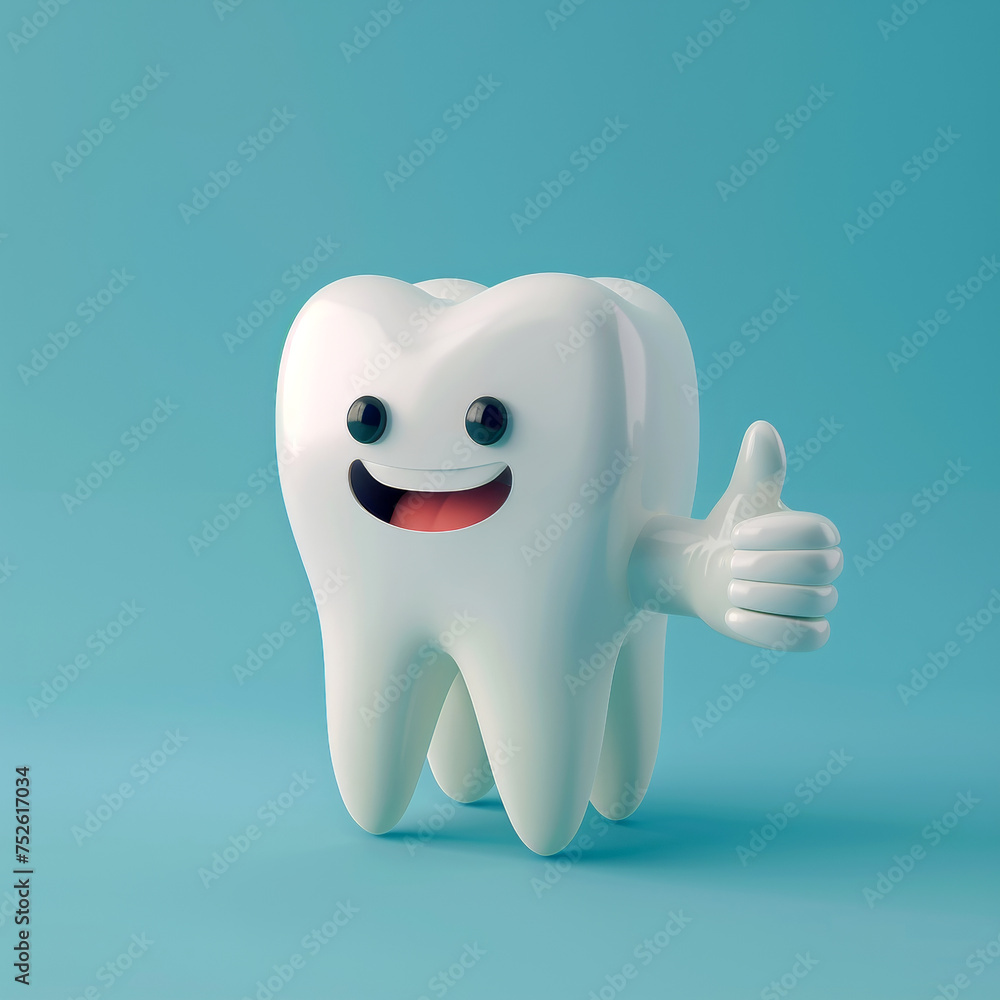 Cute happy cartoon character of tooth. Cute happy cartoon character of tooth.