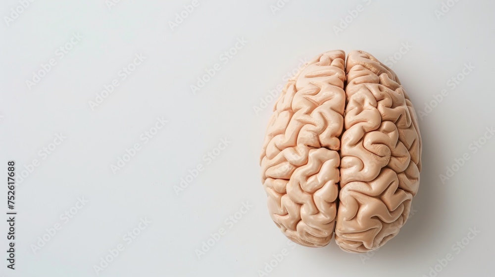 3D human brain model over plain background 3D human brain model over plain background