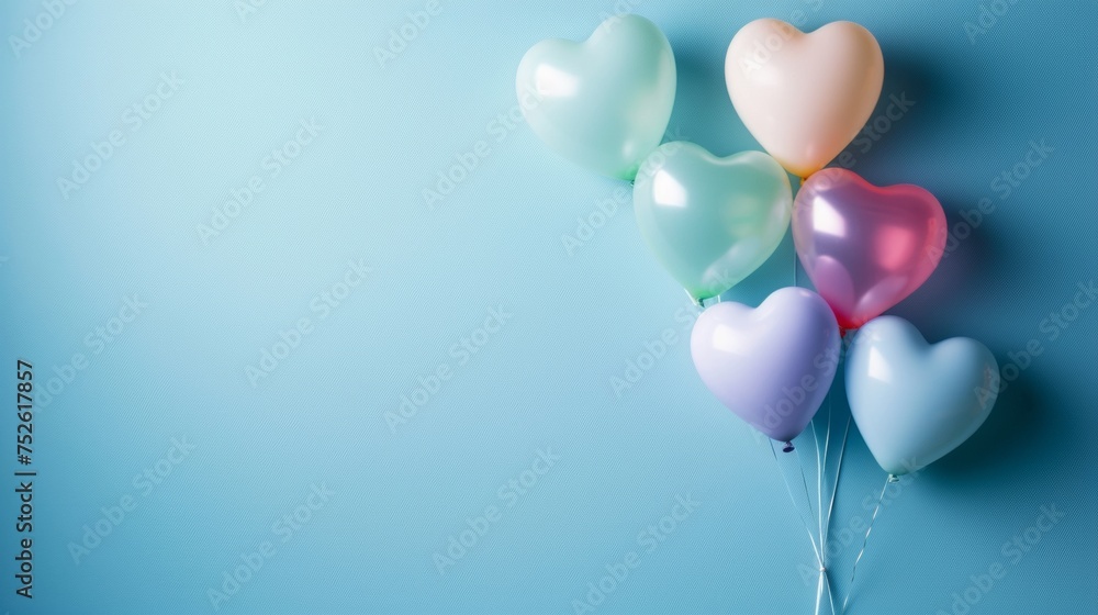 Heart shape balloon over plain background for holiday birthday celebration