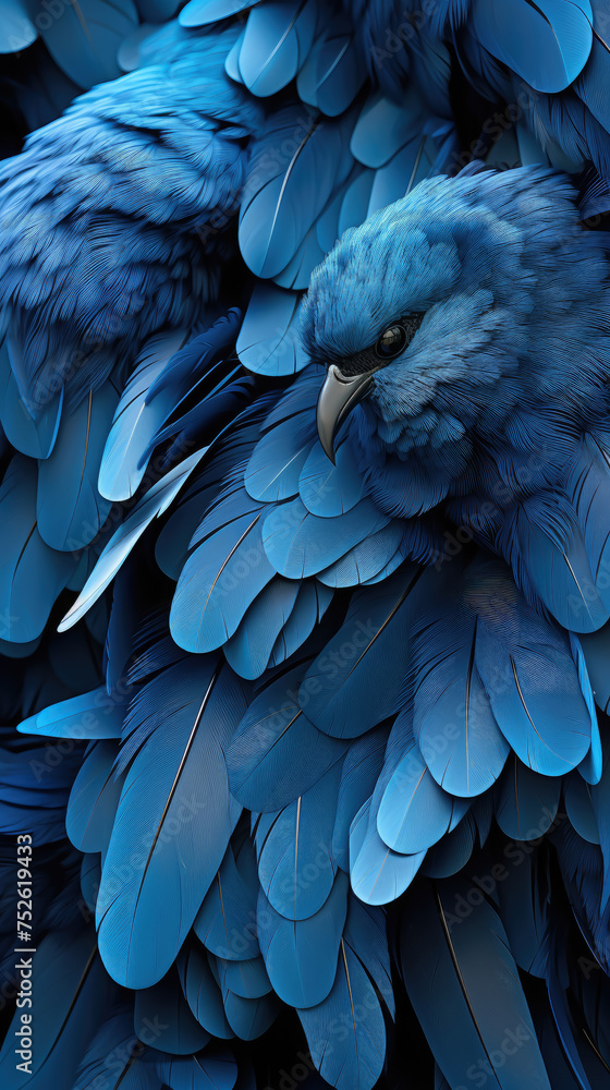 Obraz premium background of black and blue feathers, bird, magpie, crow, banner, space for text, abstract pattern, nature, plumage, animals, wing, flight, wallpaper, illustration, art, ornithology, fashion
