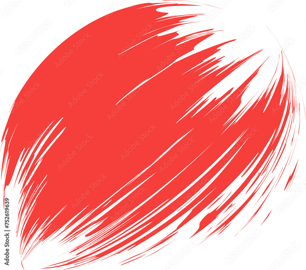 Red brush stroke on transparent background. Paint Stroke. Grunge Hand ...
