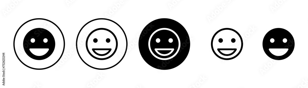 Fototapeta premium Smile icon vector isolated on white background. Smile vector icon. Emoticon Icon vector. Emoji