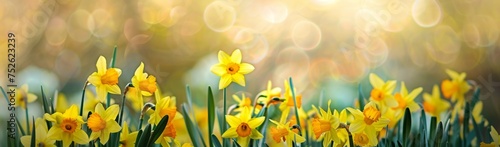 a photo of yellow daffodils from a large arrangement Generative AI © sean
