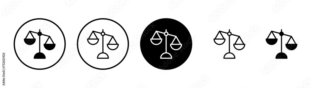 Scales icon vector isolated on white background . Law scale icon. Justice sign Scales icon vector isolated on white background . Law scale icon. Justice sign