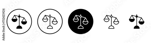 Scales icon vector isolated on white background . Law scale icon. Justice sign