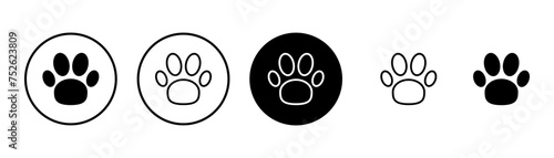 Paw icon vector isolated on white background. Paw Print icon