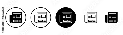 Newspaper icon vector isolated on white background. news paper icon vector