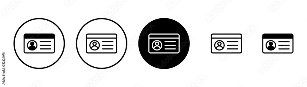 License icon vector isolated on white background. Identity icon. Id card License icon vector isolated on white background. Identity icon. Id card