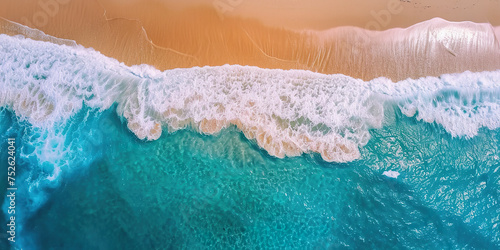 Sea and beach aerial view Top view amazing natural