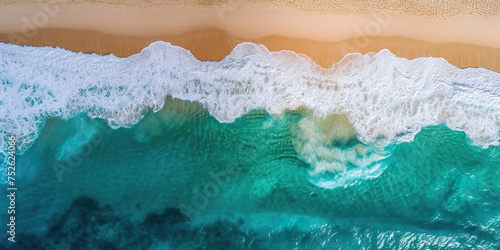 Sea and beach aerial view Top view amazing natural photo