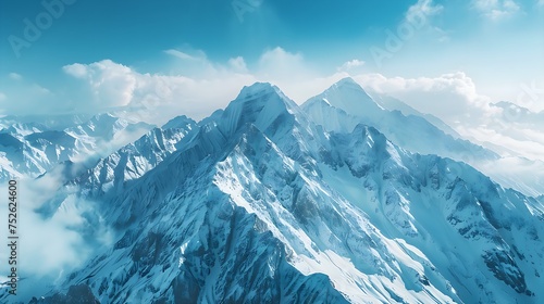 microstock photography drone shot of snow capped mountains