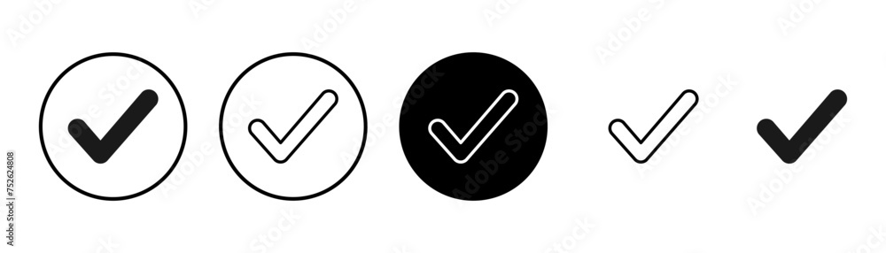 Check icon vector isolated on white background. check mark icon. check list button icon. Tick Check icon vector isolated on white background. check mark icon. check list button icon. Tick