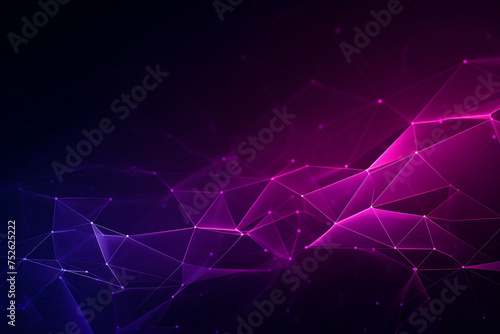 Vibrant purple pattern of geometric shapes background. Colorful light connection. Generative AI. © Brastock Images / AI